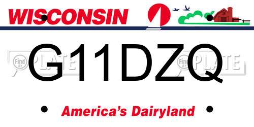 G11DZQ Wisconsin License Plate