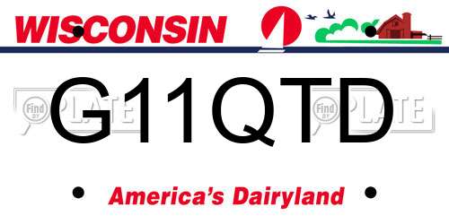 G11QTD Wisconsin License Plate