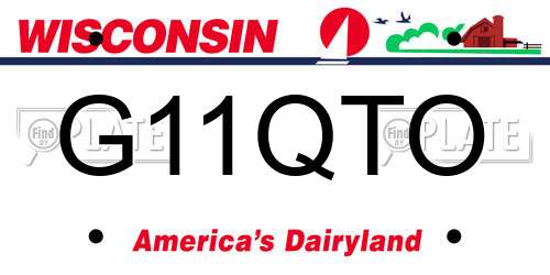 G11QTO Wisconsin License Plate