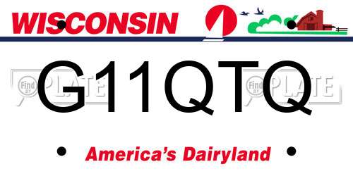 G11QTQ Wisconsin License Plate