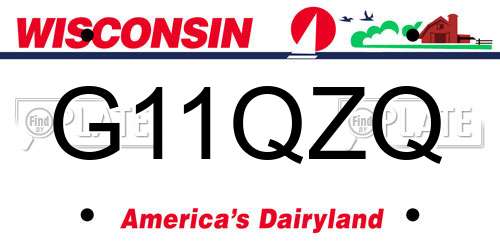 G11QZQ Wisconsin License Plate
