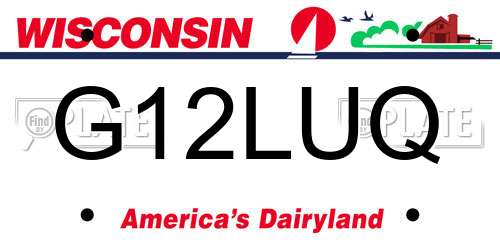 G12LUQ Wisconsin License Plate