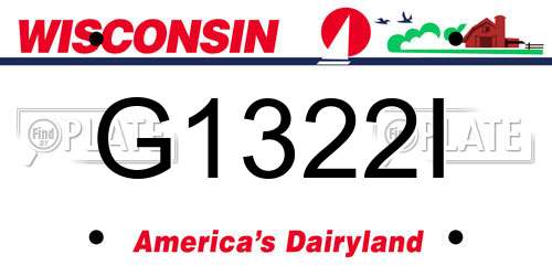 G1322I Wisconsin License Plate