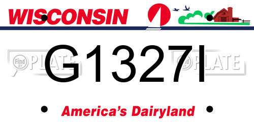 G1327I Wisconsin License Plate