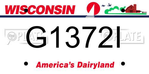 G1372I Wisconsin License Plate