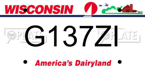 G137ZI Wisconsin License Plate