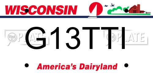 G13TTI Wisconsin License Plate