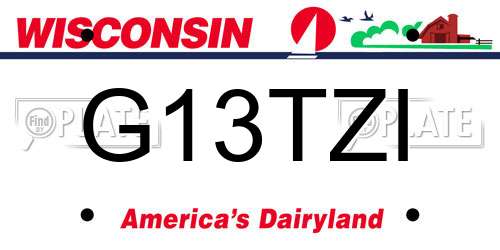 G13TZI Wisconsin License Plate
