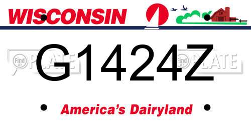 G1424Z Wisconsin License Plate