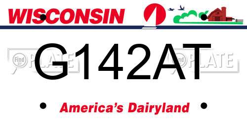 G142AT Wisconsin License Plate