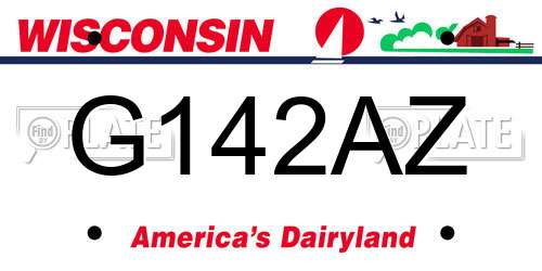 G142AZ Wisconsin License Plate
