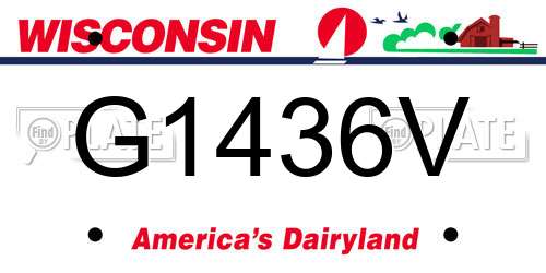 G1436V Wisconsin License Plate