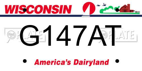 G147AT Wisconsin License Plate
