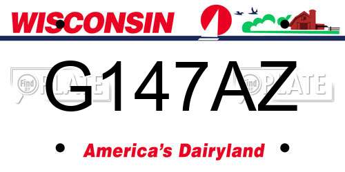 G147AZ Wisconsin License Plate