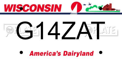 G14ZAT Wisconsin License Plate