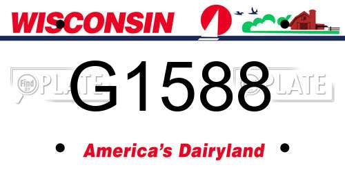 G1588 Wisconsin License Plate