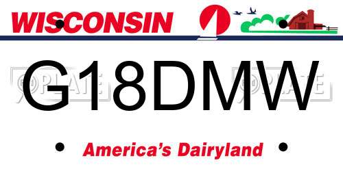G18DMW Wisconsin License Plate