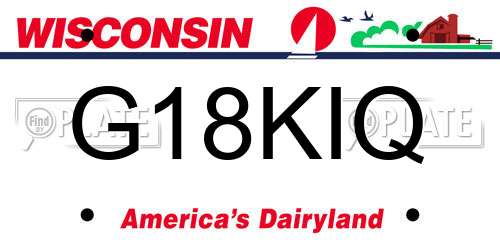 G18KIQ Wisconsin License Plate