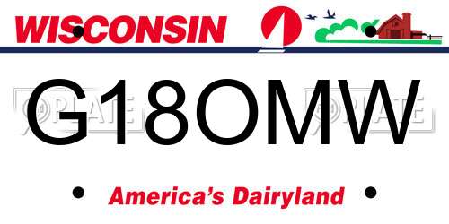 G18OMW Wisconsin License Plate