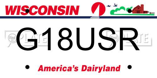 G18USR Wisconsin License Plate
