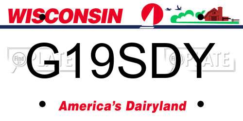 G19SDY Wisconsin License Plate