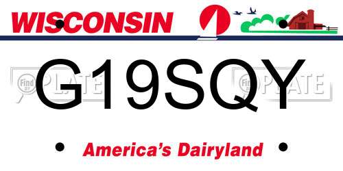 G19SQY Wisconsin License Plate