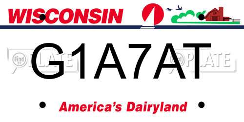 G1A7AT Wisconsin License Plate