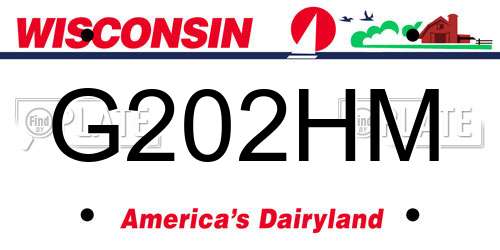 G202HM Wisconsin License Plate