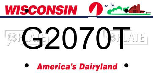 G2070T Wisconsin License Plate