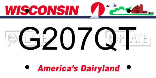 G207QT Wisconsin License Plate