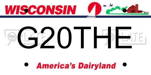 G20THE Wisconsin License Plate