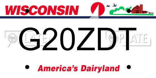 G20ZDT Wisconsin License Plate