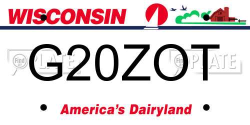 G20ZOT Wisconsin License Plate