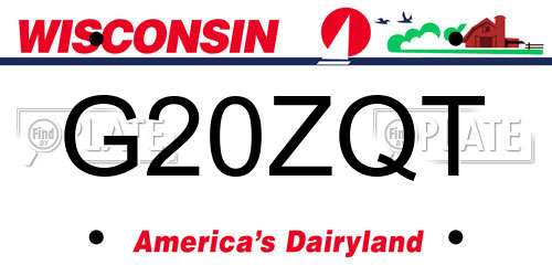 G20ZQT Wisconsin License Plate
