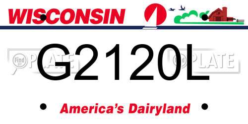 G2120L Wisconsin License Plate