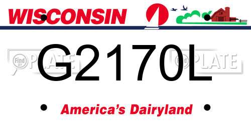 G2170L Wisconsin License Plate