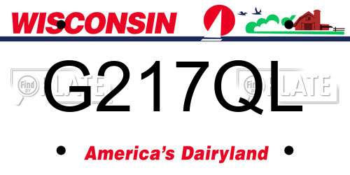 G217QL Wisconsin License Plate