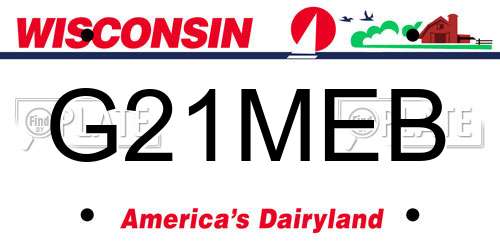 G21MEB Wisconsin License Plate