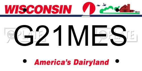 G21MES Wisconsin License Plate