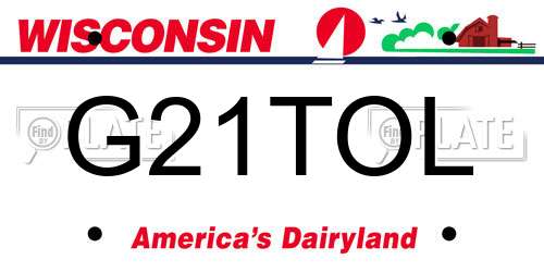 G21TOL Wisconsin License Plate