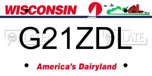 G21ZDL Wisconsin License Plate
