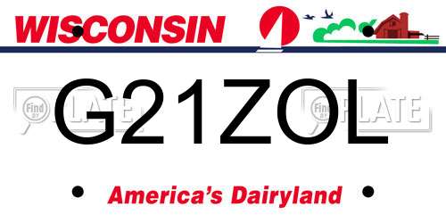 G21ZOL Wisconsin License Plate