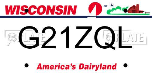 G21ZQL Wisconsin License Plate