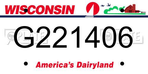 G221406 Wisconsin License Plate