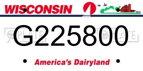 G225800 Wisconsin License Plate