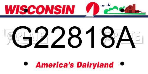 G22818A Wisconsin License Plate
