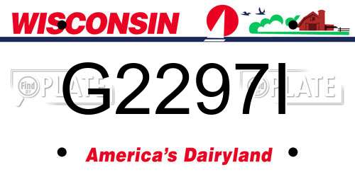 G2297I Wisconsin License Plate
