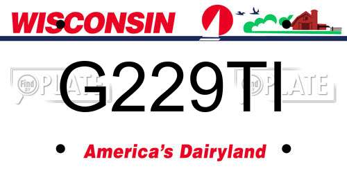 G229TI Wisconsin License Plate