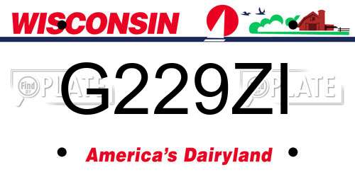 G229ZI Wisconsin License Plate
