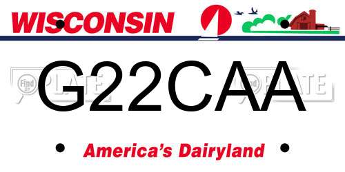 G22CAA Wisconsin License Plate
